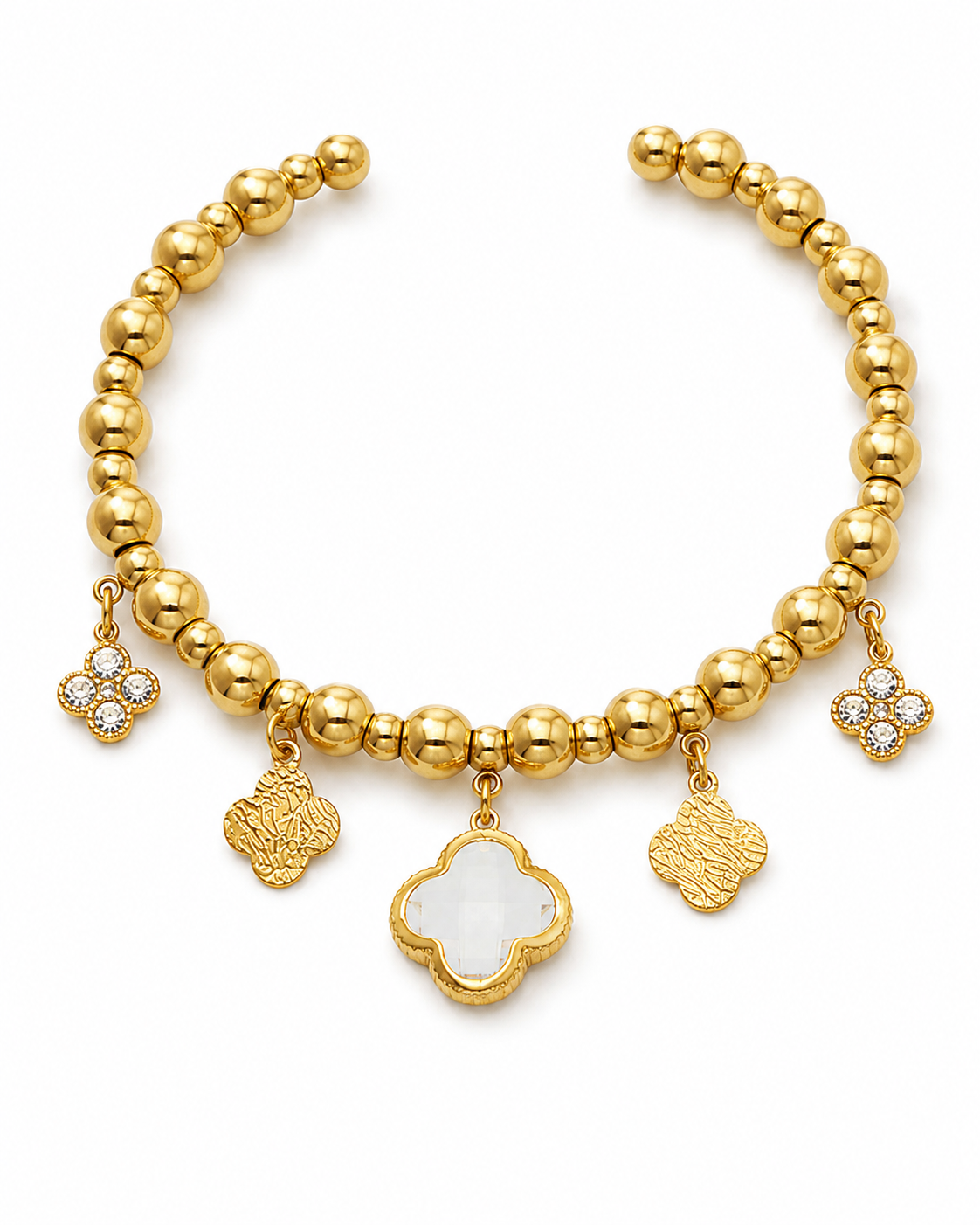 Clover Charm Beaded Bracelet