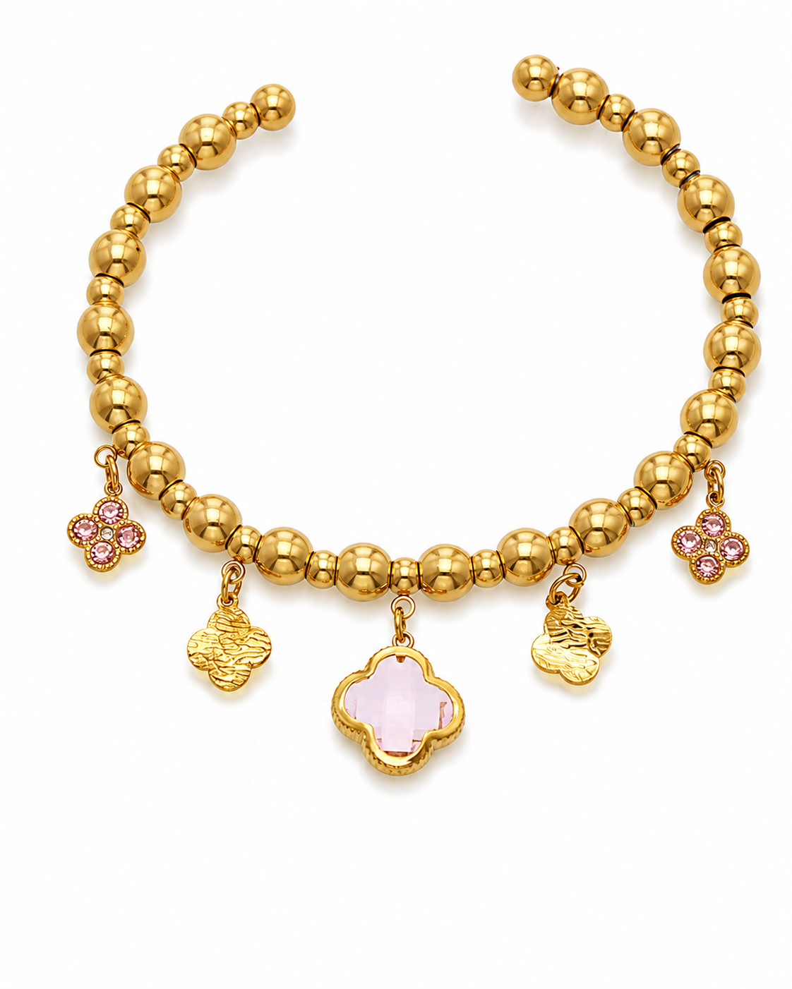 Clover Charm Beaded Bracelet