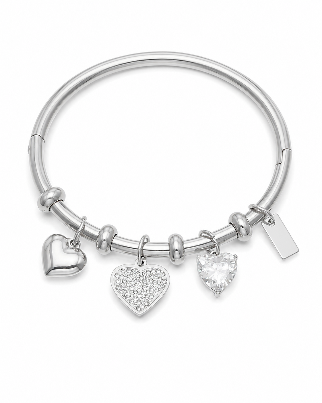 Triple Heart Charm Bangle