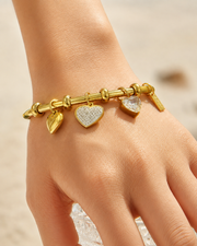 Triple Heart Charm Bangle