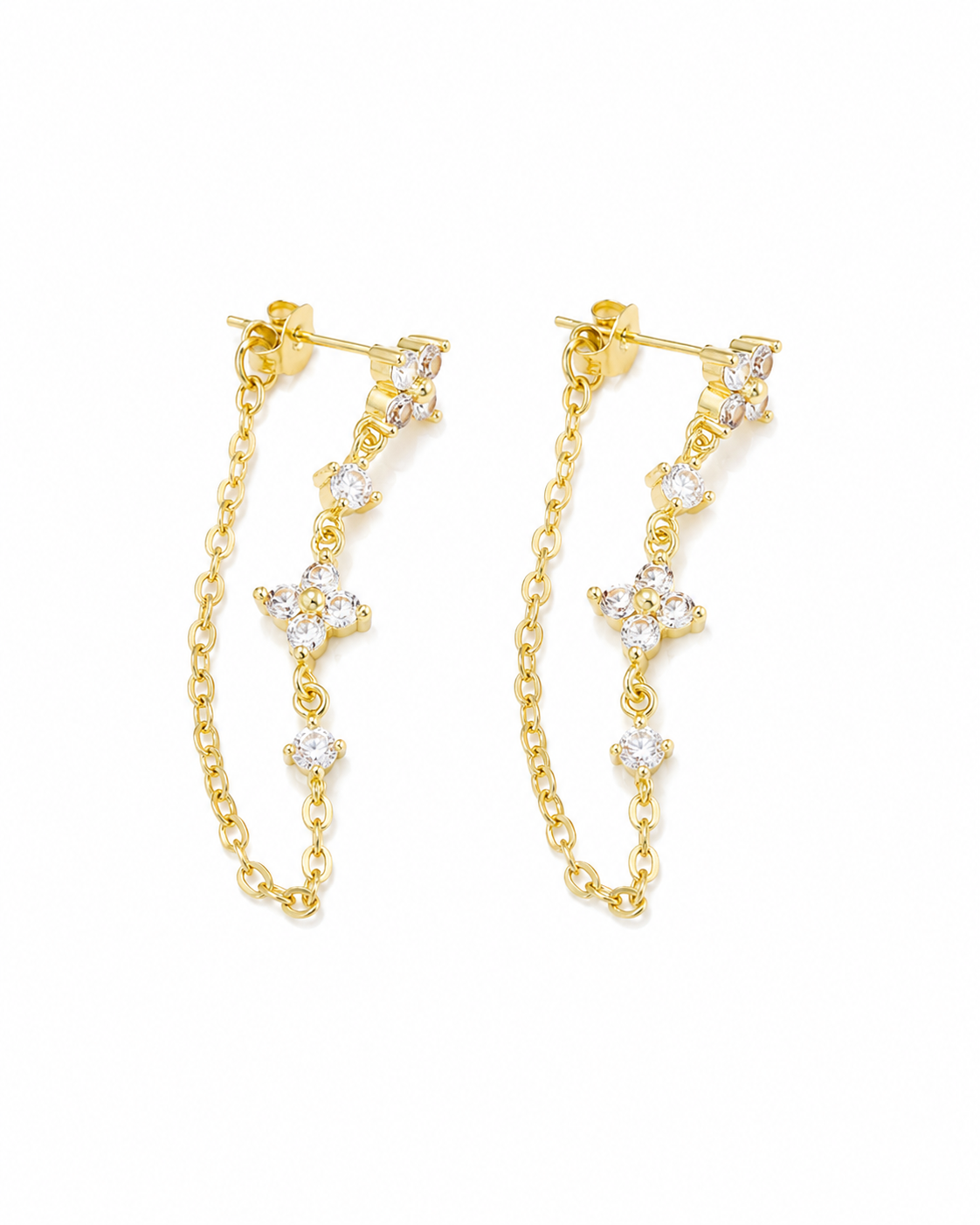 Flora Chain Drop Earrings