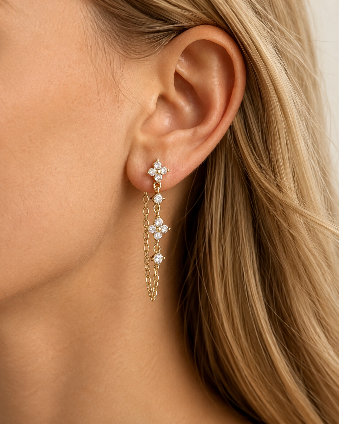 Flora Chain Drop Earrings