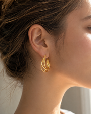 Twisted Mesh Hoop Earrings