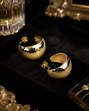 Hammered C-Hoop Earrings