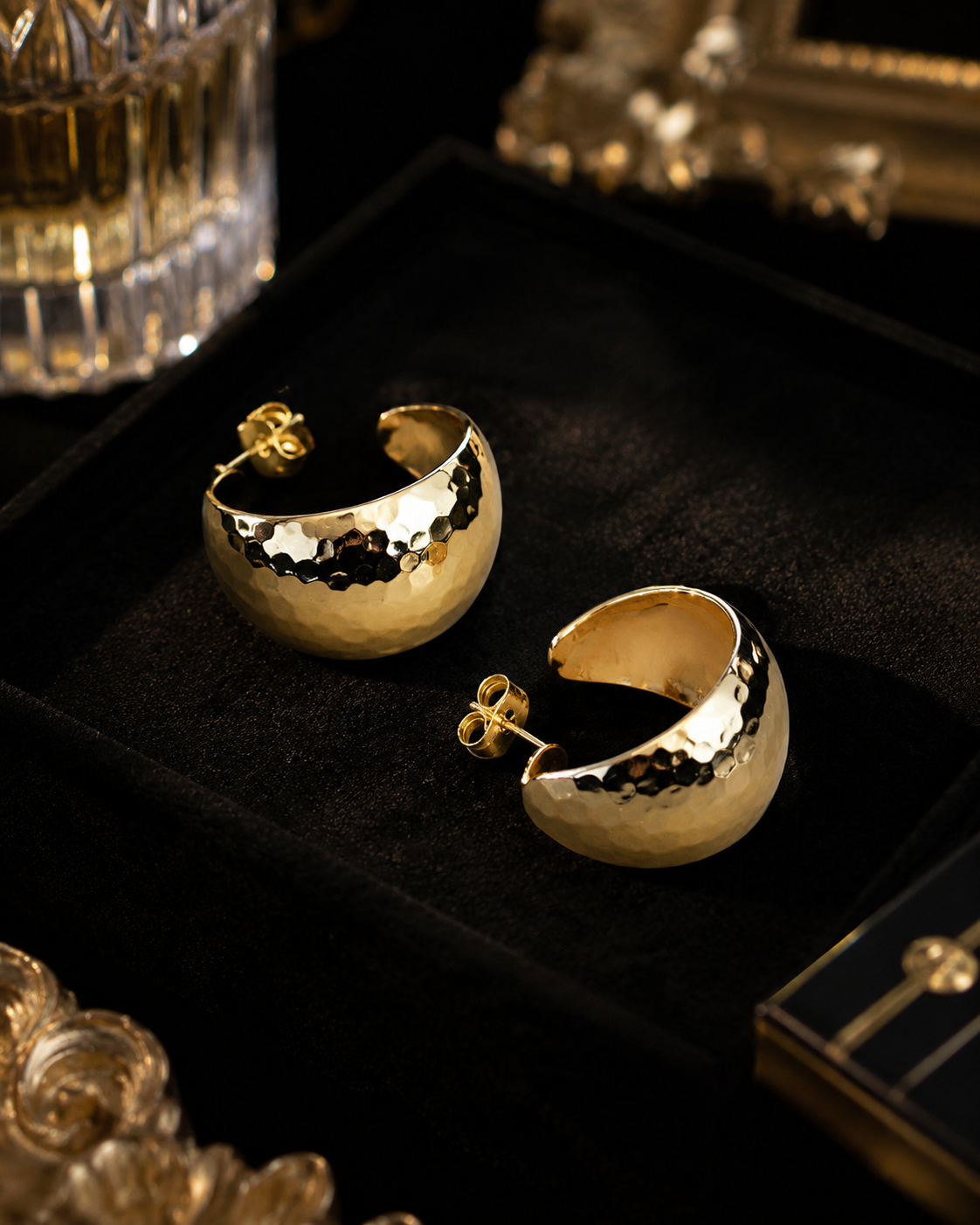 Hammered C-Hoop Earrings