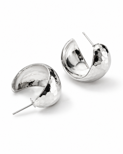 Hammered C-Hoop Earrings