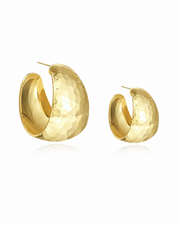 Hammered C-Hoop Earrings