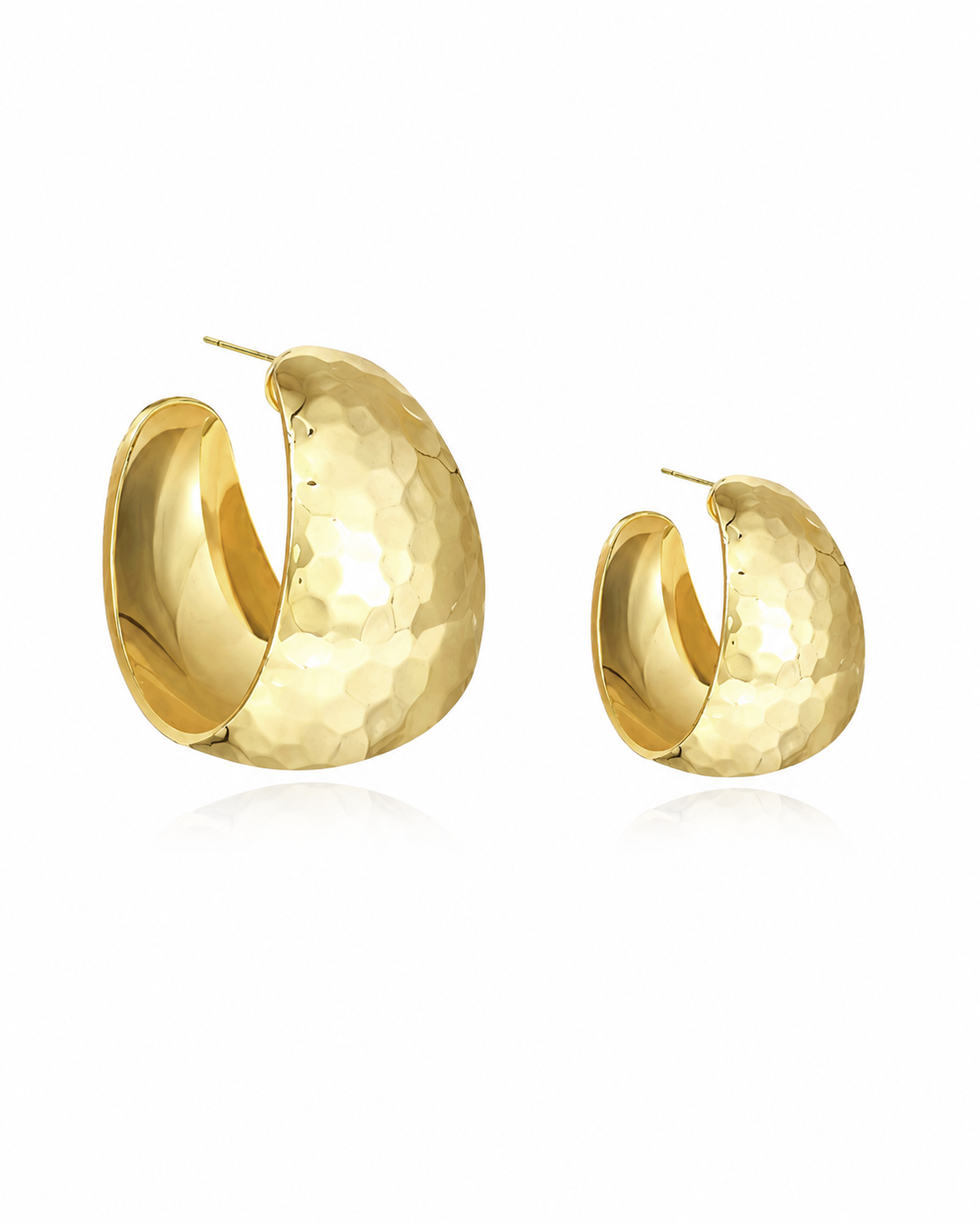 Hammered C-Hoop Earrings