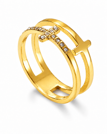 Aurelia Crystal Layered Ring