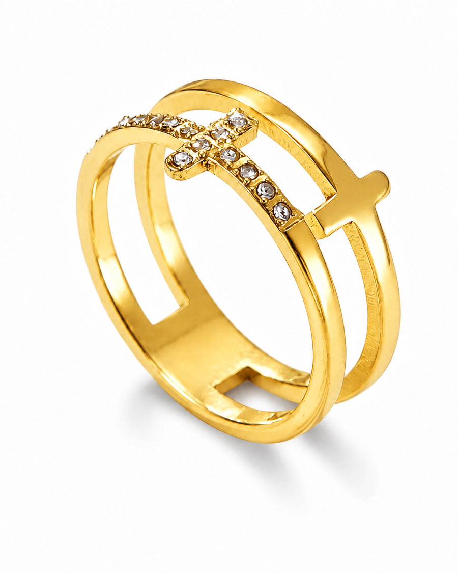 Aurelia Crystal Layered Ring