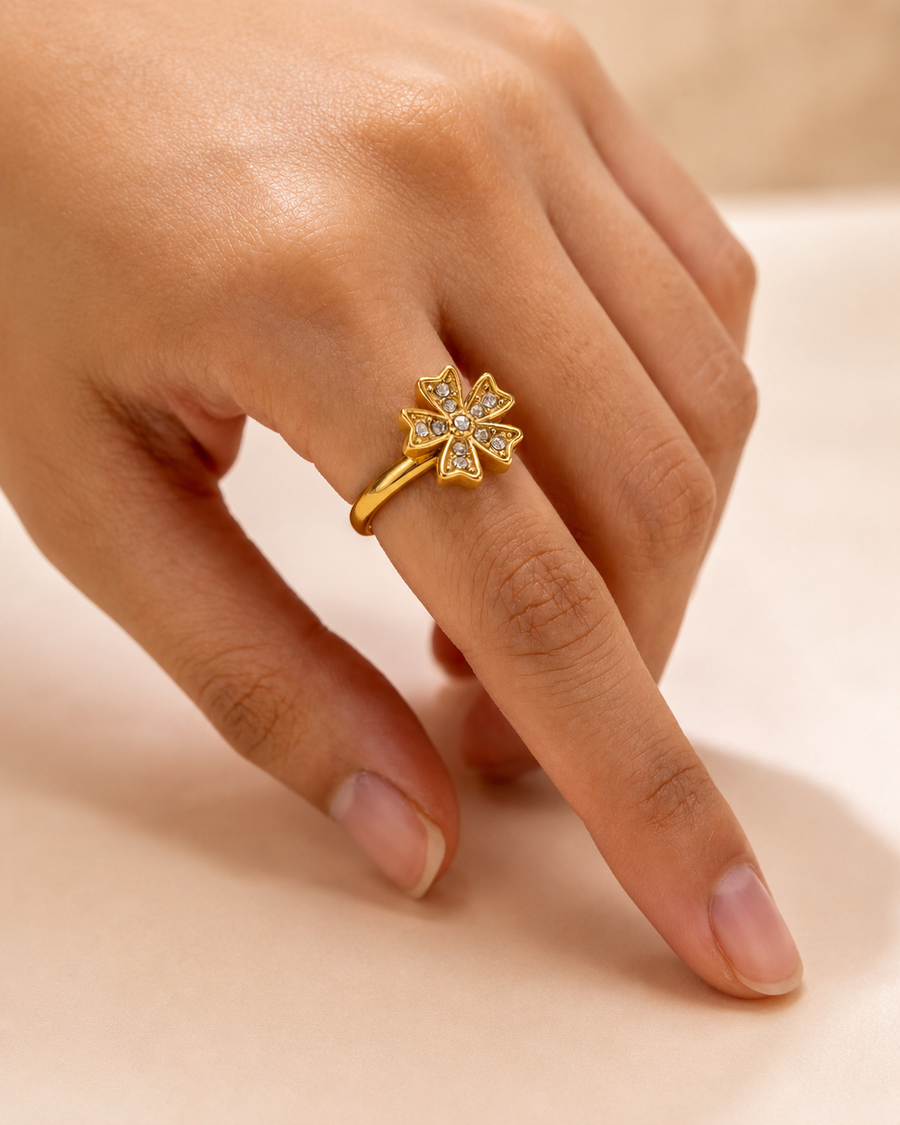 Flora Crystal Blossom Ring