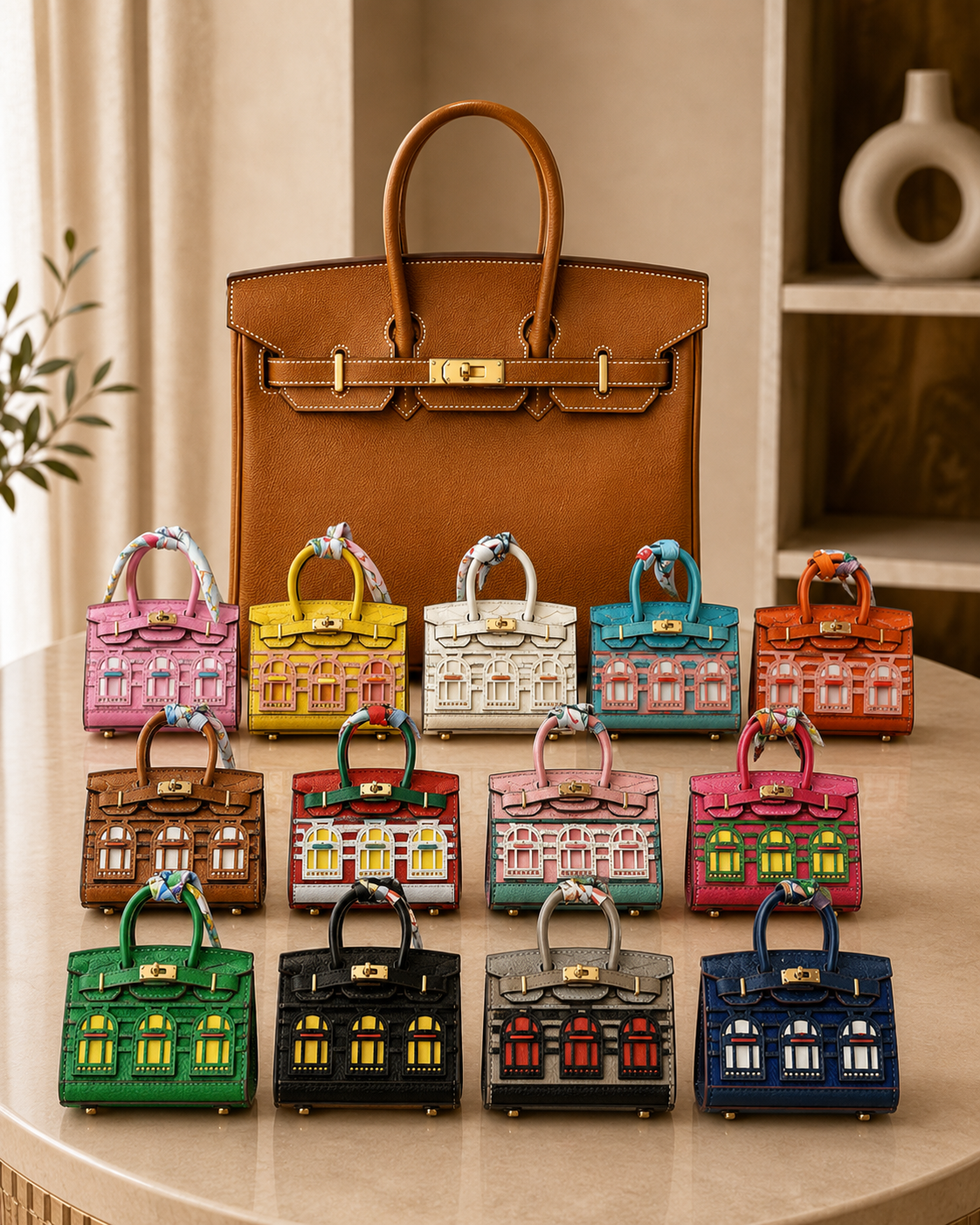 Mini Bag Charm – Random Color with synthetic leather & metal hardware additional view 3