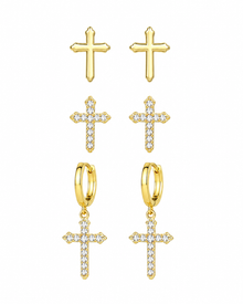 Cross Trio Earrings Series
