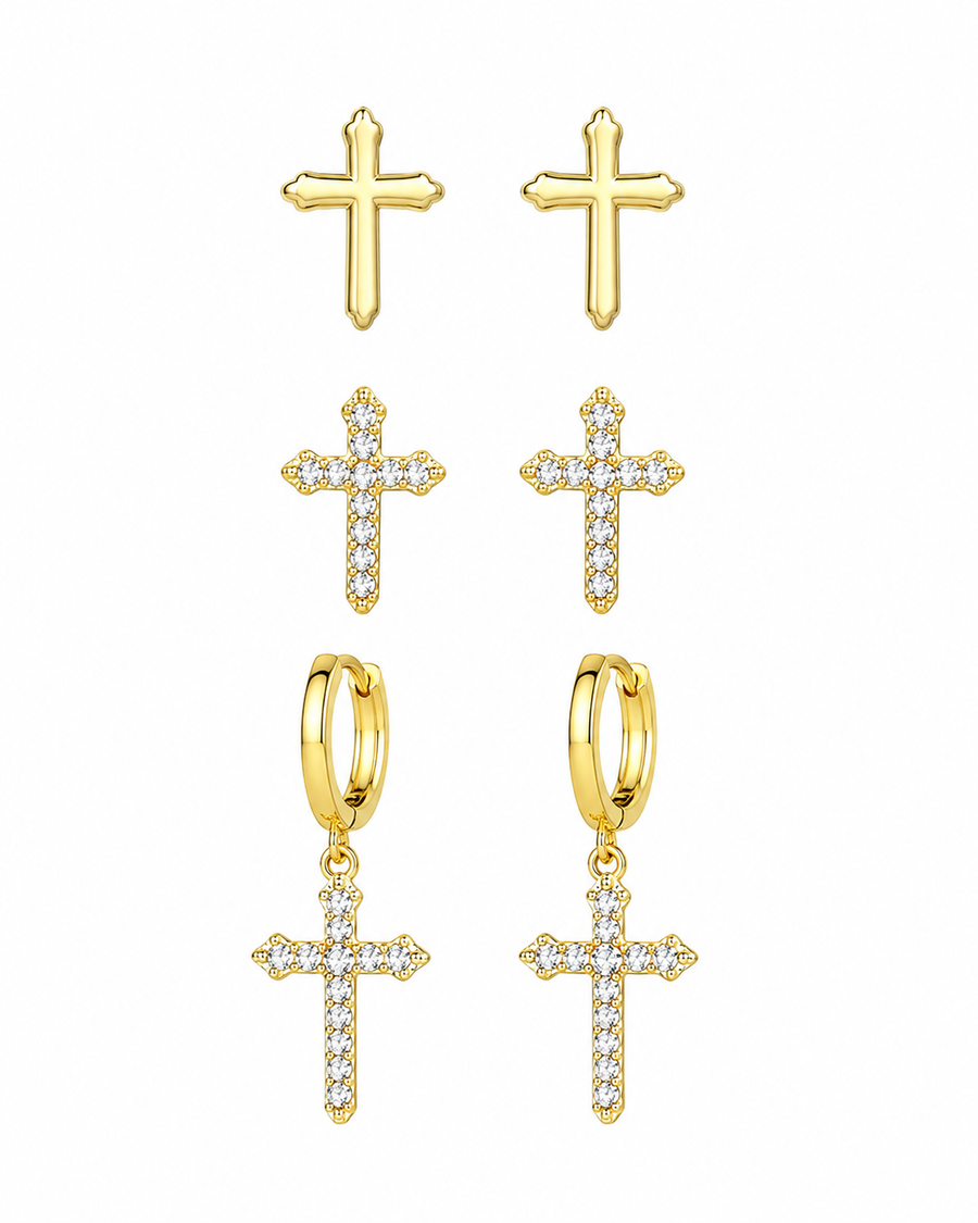 Cross Trio Earrings Series