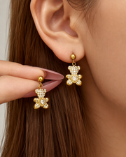 Teddy Heart Earrings