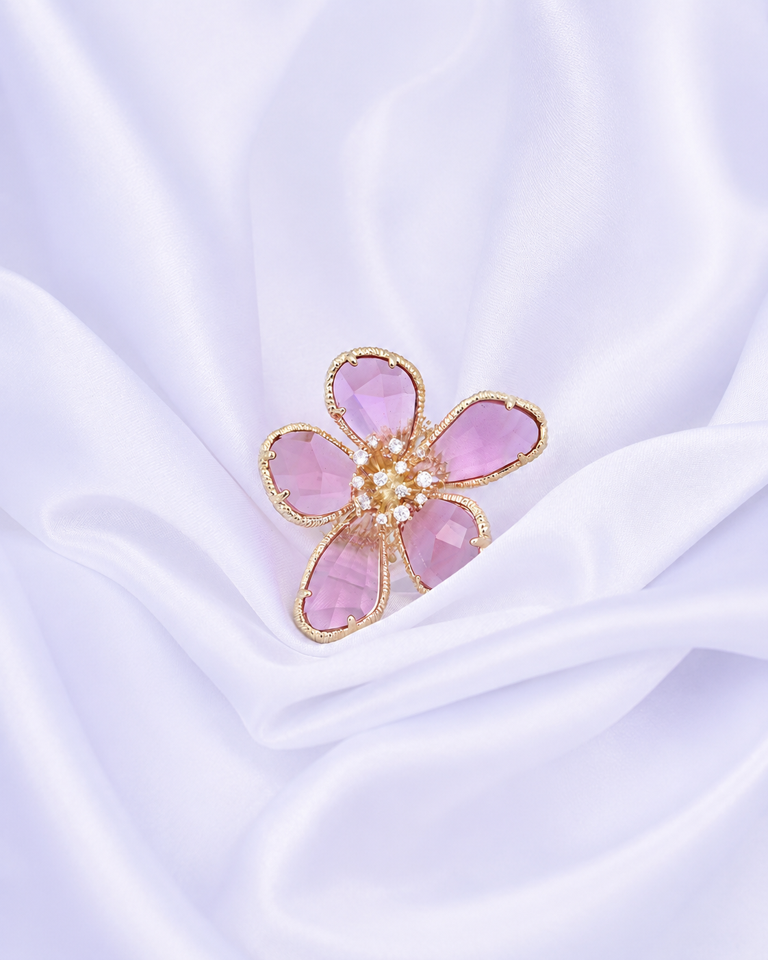Crystal Bloom Statement Ring