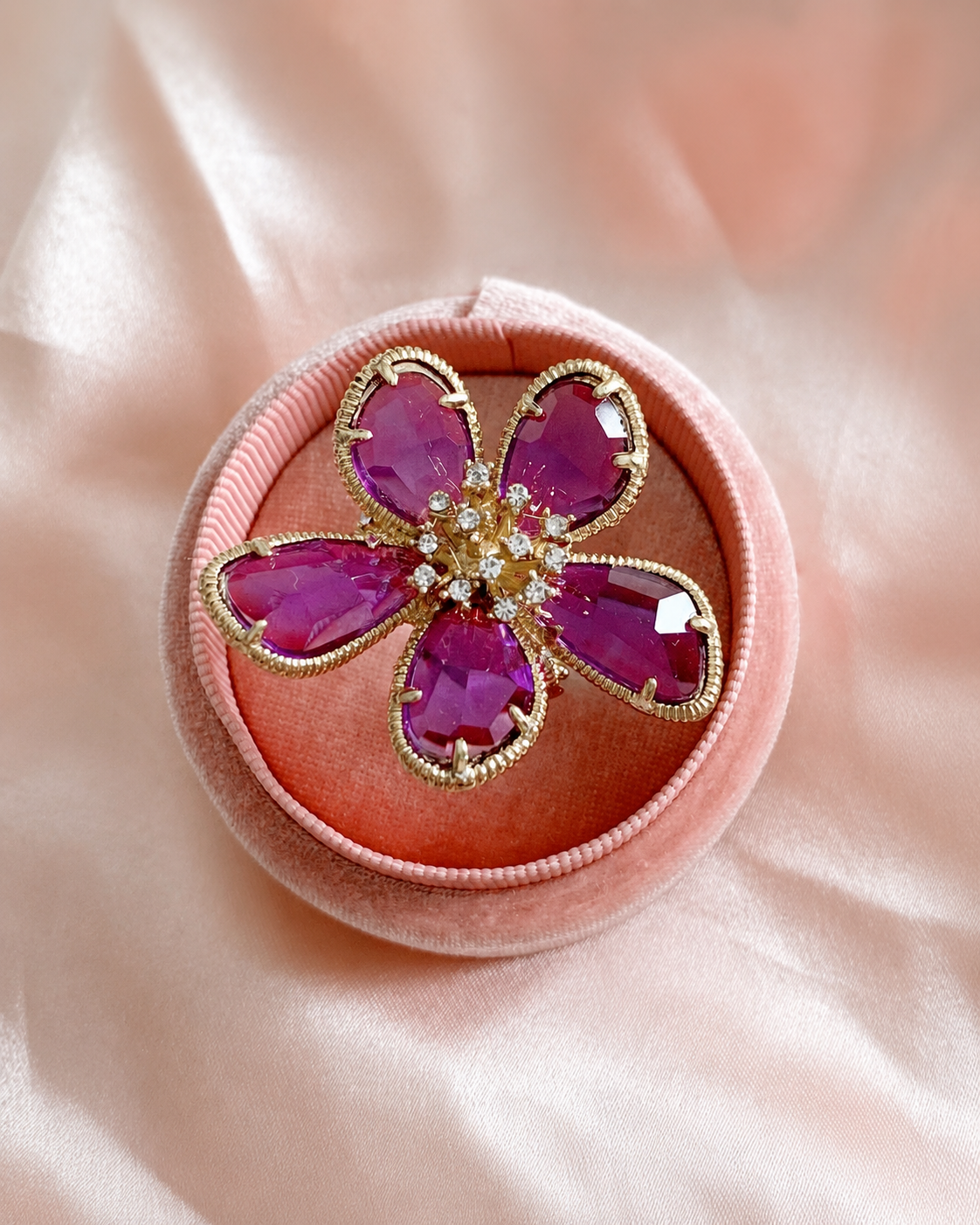 Crystal Bloom Statement Ring