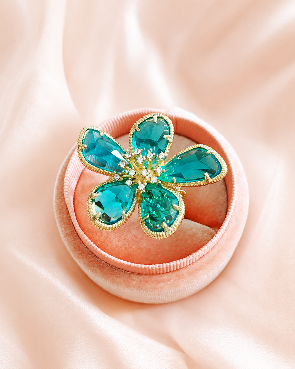 Crystal Bloom Statement Ring
