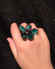 Crystal Bloom Statement Ring