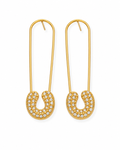 Crystal Safety Pin Earrings
