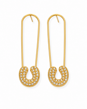 Crystal Safety Pin Earrings