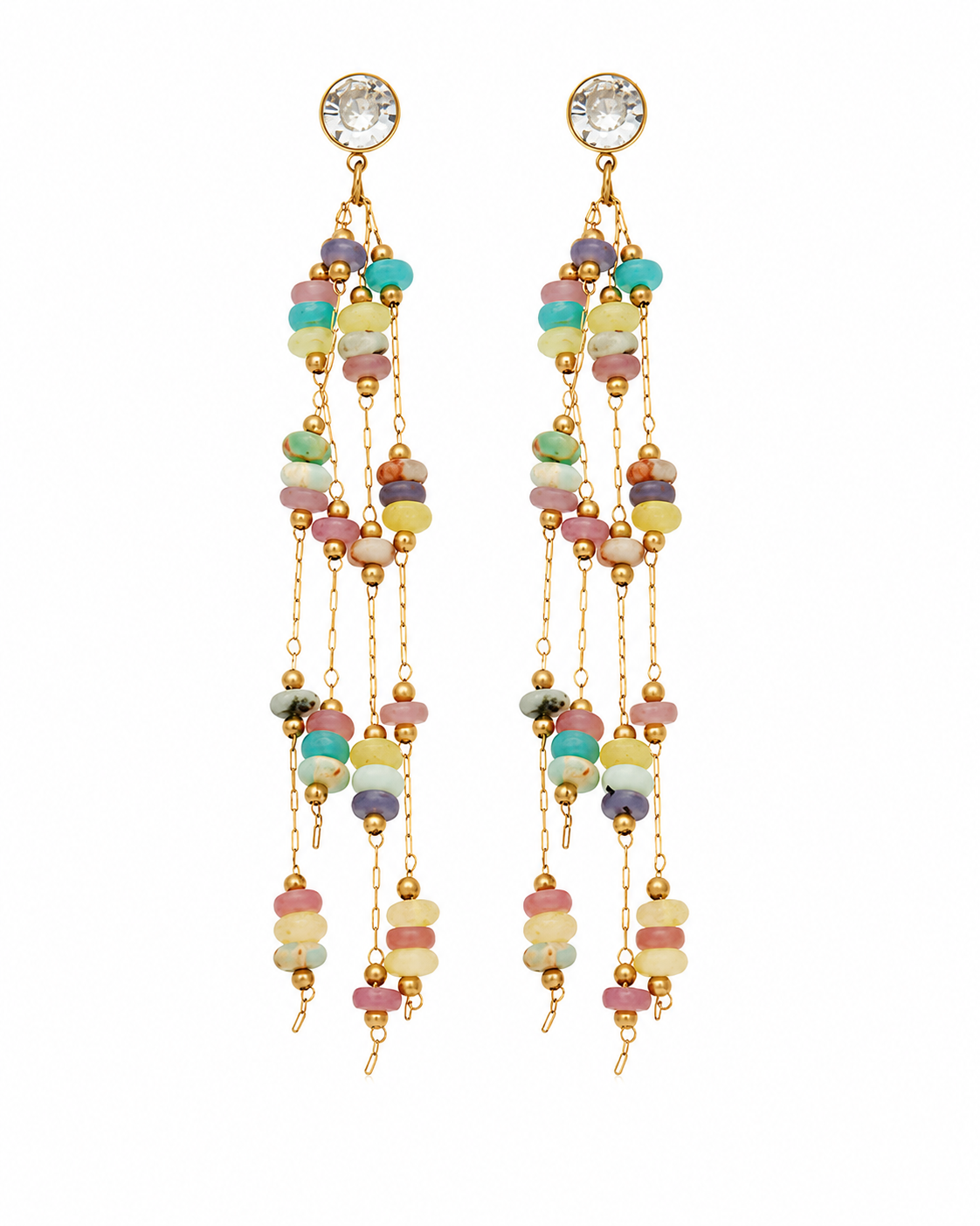 Pastel Beaded Tassel Earrings Series