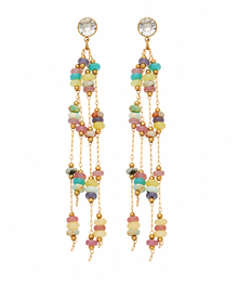 Pastel Beaded Tassel Earrings Series