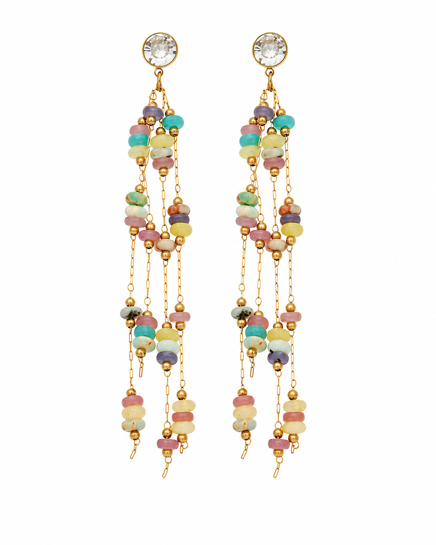 Pastel Beaded Tassel Earrings Series