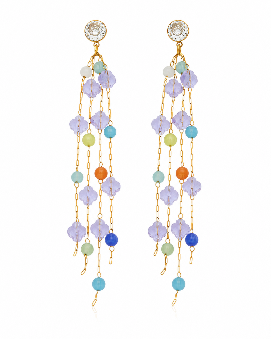 Pastel Beaded Tassel Earrings Series