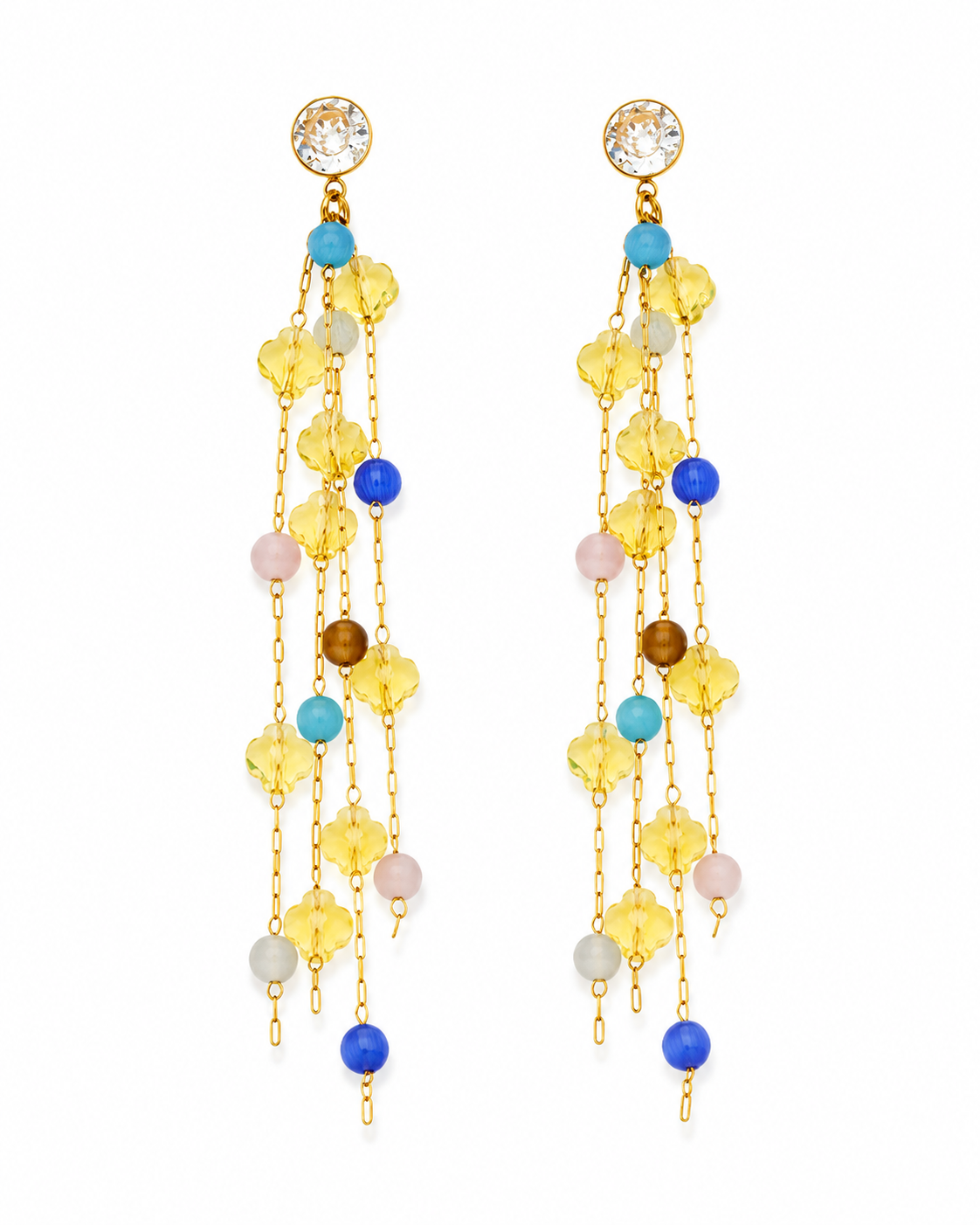 Pastel Beaded Tassel Earrings Series