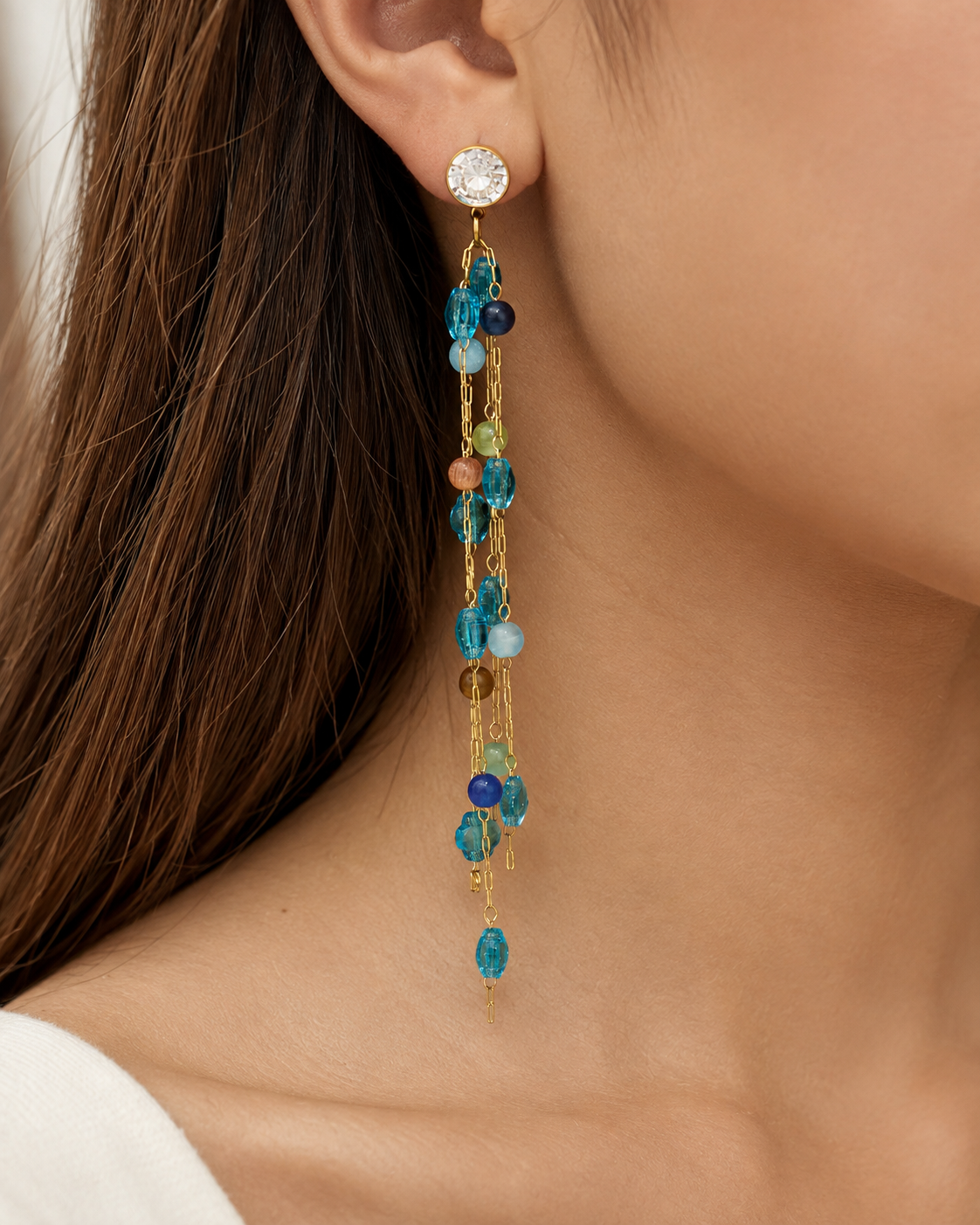 Pastel Beaded Tassel Earrings Series