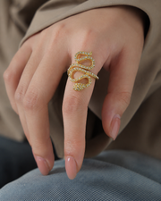 Serpentine Crystal Ring