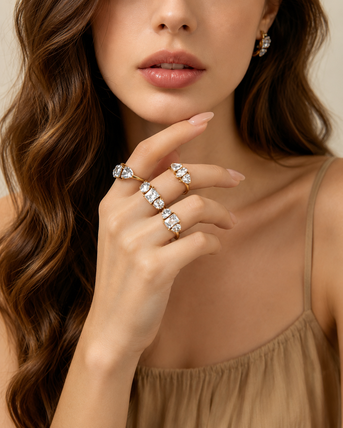 Mixed Cut Crystal Ring Series