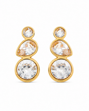Trio Crystal Drop Earrings