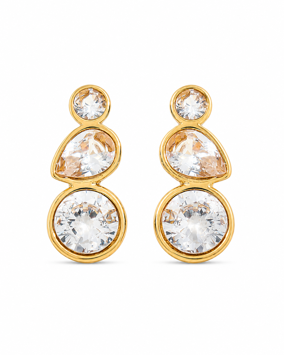 Trio Crystal Drop Earrings