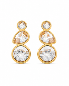 Trio Crystal Drop Earrings