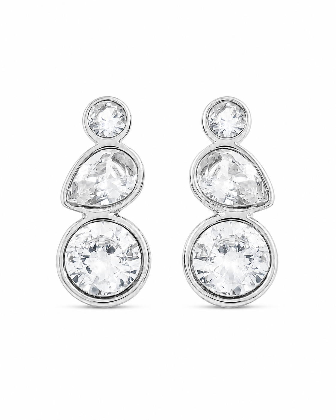 Trio Crystal Drop Earrings