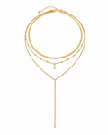 Crystal Layered Y Necklace