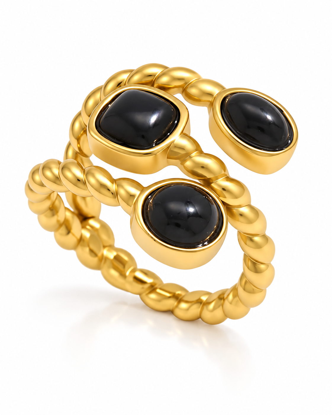 Solenne Stone Twist Ring Series