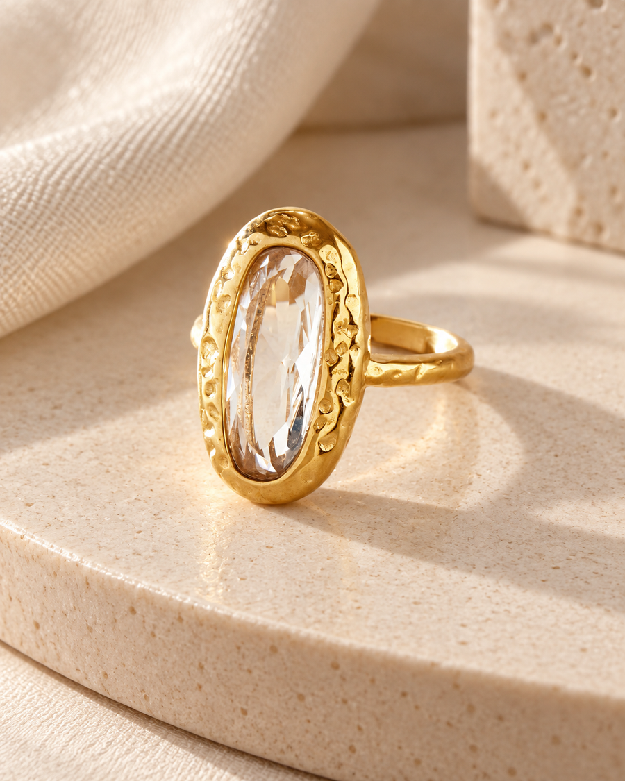 Aurelia Crystal Signet Ring