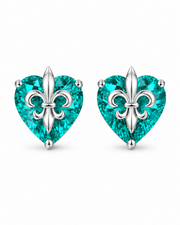 Product view 2 of Aqua Heart Emblem Studs by Zodiglow