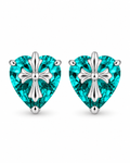 Product view of Aqua Heart Emblem Studs by Zodiglow