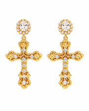 Celestia Crystal Cross Earrings