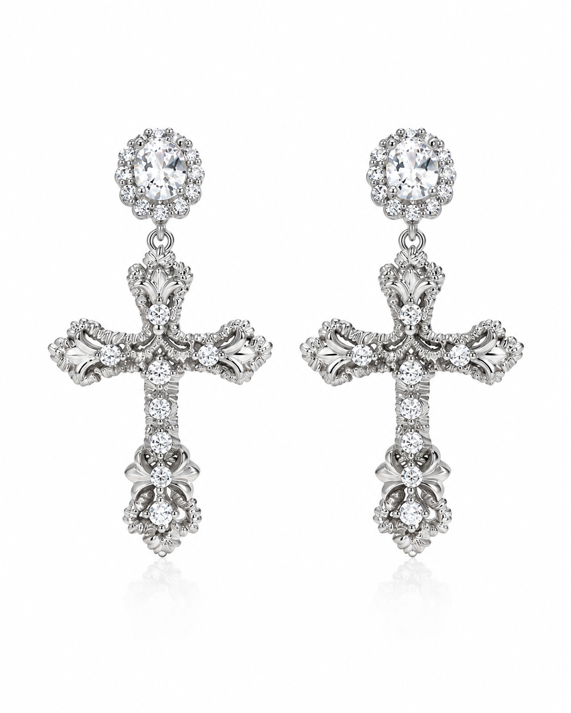 Celestia Crystal Cross Earrings