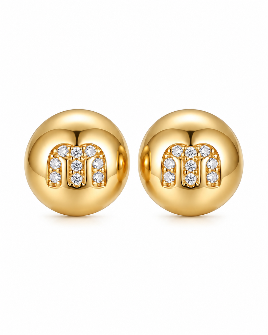 Mira Crystal Dome Stud Earrings