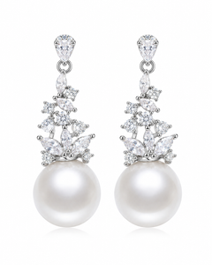 Aurelia Crystal Pearl Drop Earrings