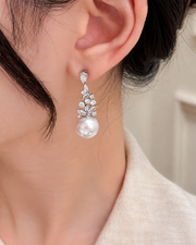 Product view 3 of Aurelia Crystal Pearl Drop Earrings by Zodiglow