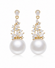 Product view 2 of Aurelia Crystal Pearl Drop Earrings by Zodiglow