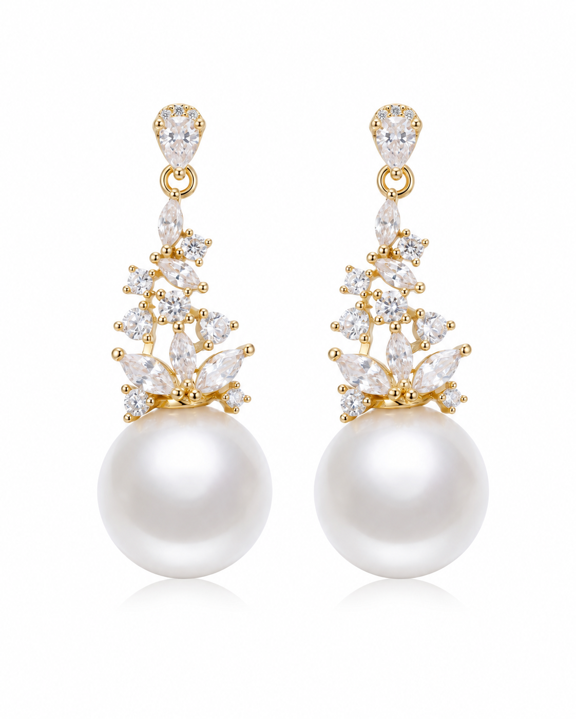 Product view 2 of Aurelia Crystal Pearl Drop Earrings by Zodiglow