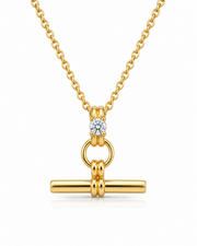 Selene Crystal T-Bar Necklace